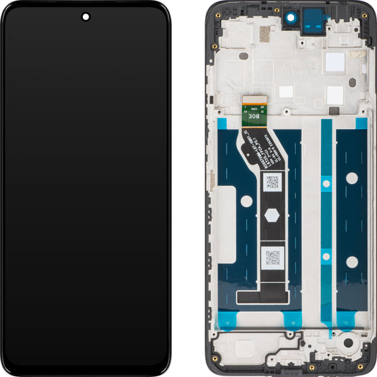 Berøringsskjerm Motorola Moto G15 / Moto G15 Power, med ramme, svart, Servicepakke 5D68C29273 
