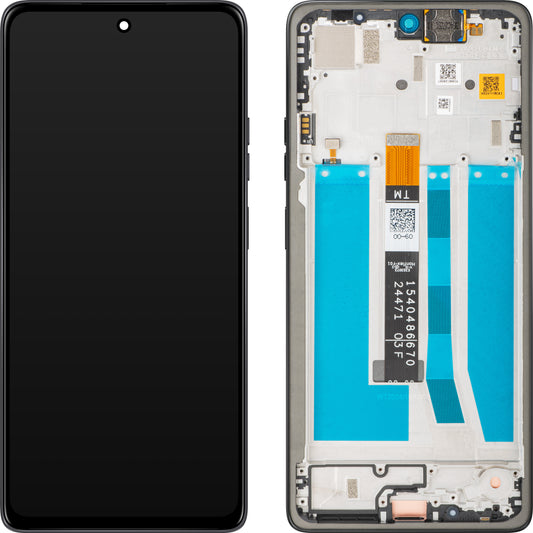 Display med Touchscreen Motorola Moto G75, med Ramme, Grå (Charcoal Gray), Service Pack 5D68C29066