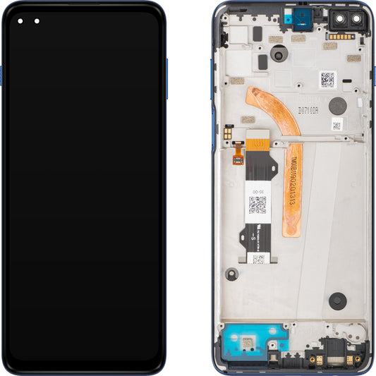 Berøringsskjerm Motorola Moto G 5G Plus, med ramme, Azury Blue, Service Pack 5D68C17494