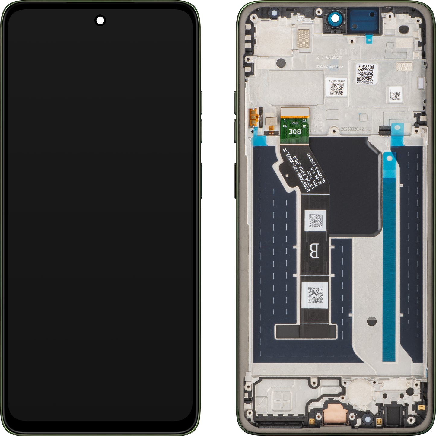 Display med Touchscreen Motorola Moto G56, med Ramme, Grønn (Pantone Dill), Service Pack 5D68C30207