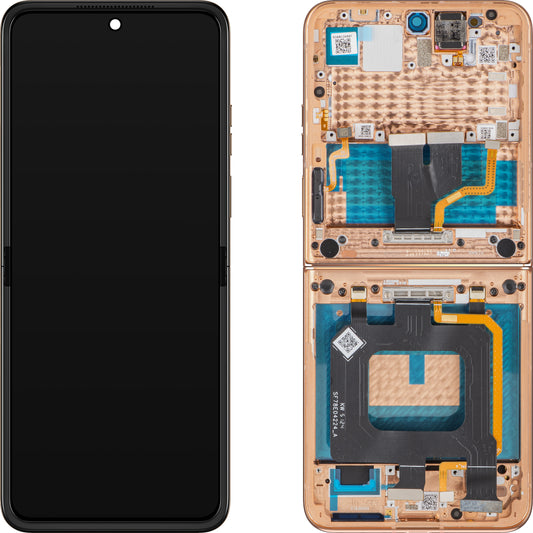Display med Touchscreen Motorola Razr+ 2025 / Razr+ 2024 / Razr 50 Ultra, med ramme, Sub Inner, Oransje (Peach Fuzz), Service Pack 5D68C24597