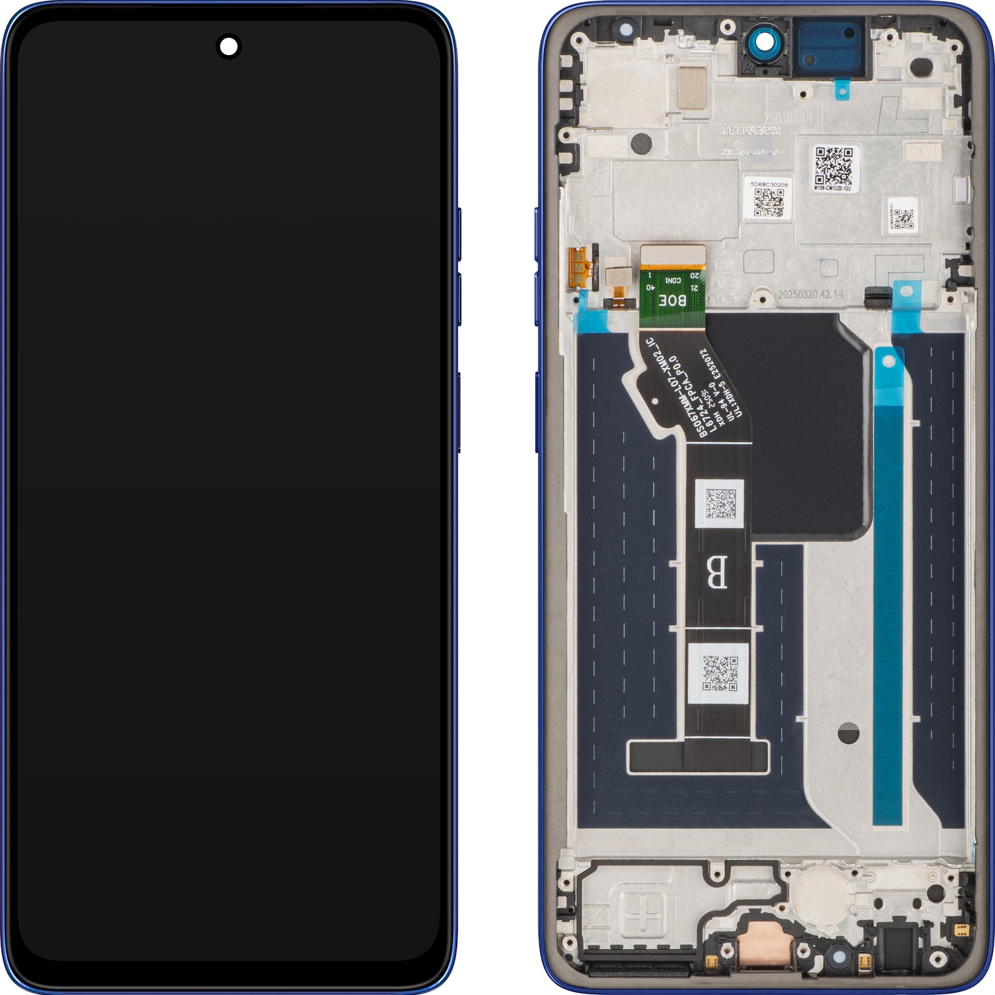 Display med Touchscreen Motorola Moto G56, med Ramme, Blå (Dazzling Blue), Service Pack 5D68C30210