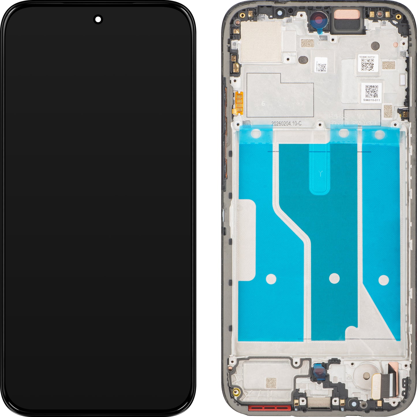 Motorola Moto G87 berøringsskjermdisplay med ramme, svart, Service Pack 5D68C32731