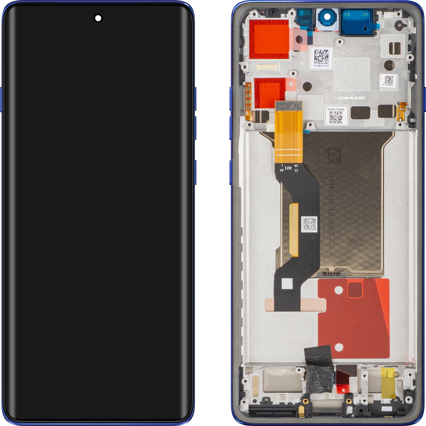 Motorola Edge 60 Pro berøringsskjermdisplay med ramme, blå (Dazzling Blue), Swap 5D68C30046