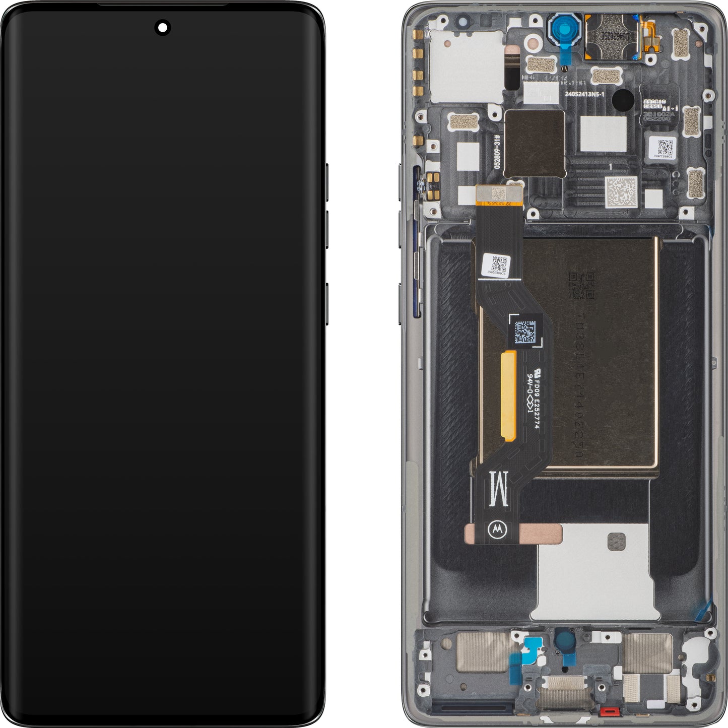 Motorola Edge 50 berøringsskjermdisplay med ramme, grå (Koala Gray), resealet 5D68C25135