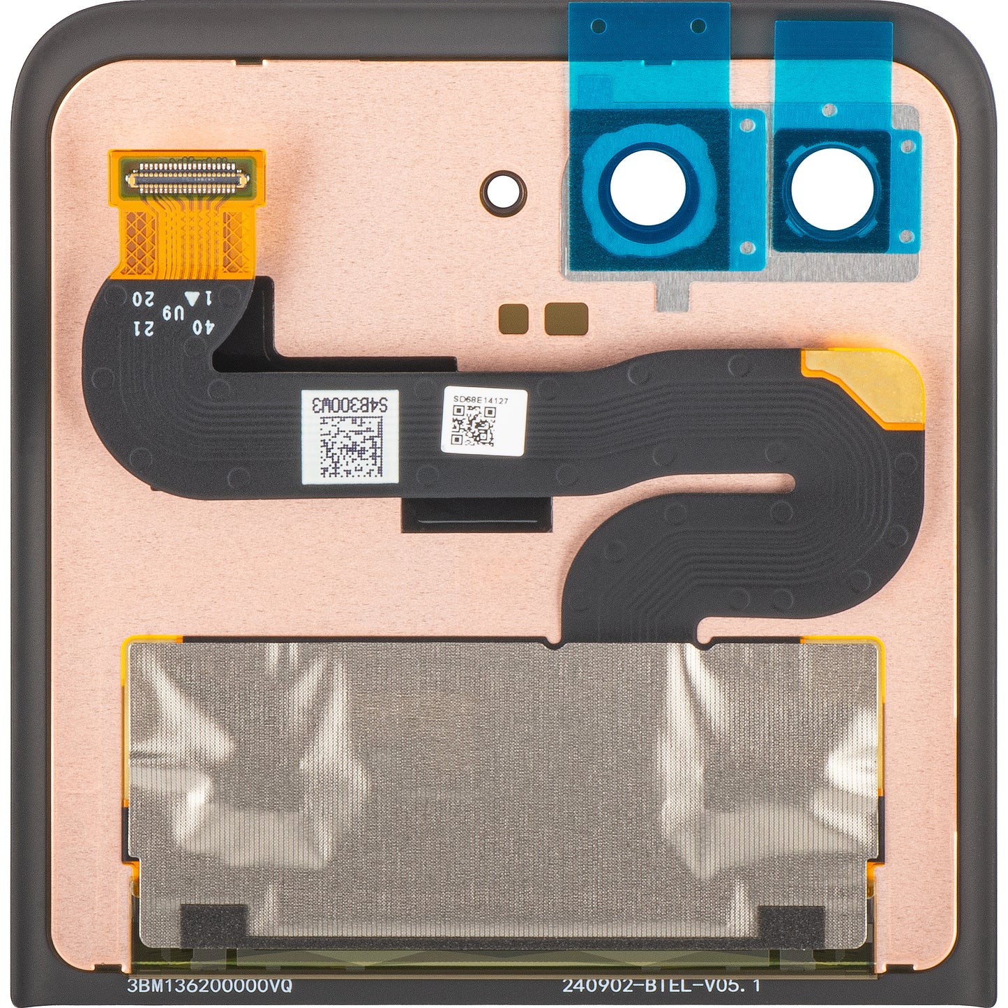 Display med Touchscreen Motorola Razr 2024 / Razr 50, Sub Outer, Service Pack 5D68C24805