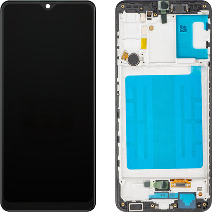 Display med MP Touchscreen kompatibel med Samsung Galaxy A31 A315, med ramme, OLED-versjon, Svart