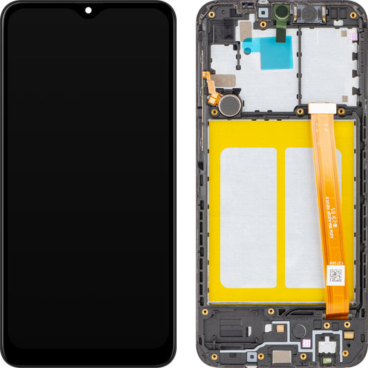 Display med Touchscreen MP kompatibel med Samsung Galaxy A20e A202, med ramme, Svart