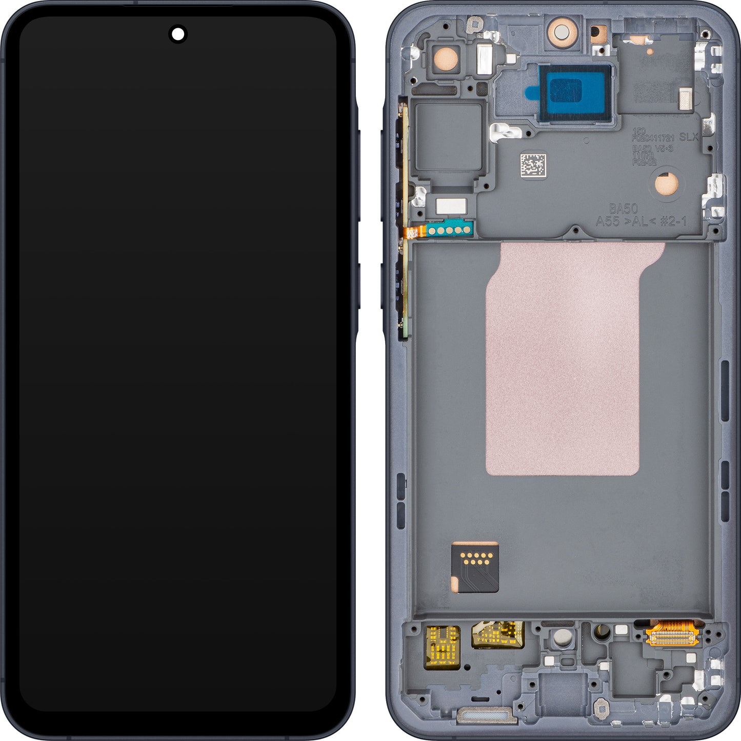 Display med Touchscreen MP kompatibel med Samsung Galaxy A55 5G A556, med ramme, Svart