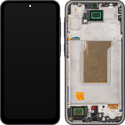 Display med Touchscreen MP kompatibel med Samsung Galaxy A35 5G A356, med ramme, Svart