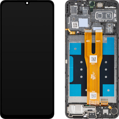 Display med MP Touchscreen kompatibel med Samsung Galaxy A06 A065, med ramme, Svart