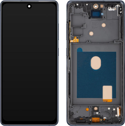 Display med MP Touchscreen kompatibel med Samsung Galaxy S20 FE G780, med ramme, marineblå.