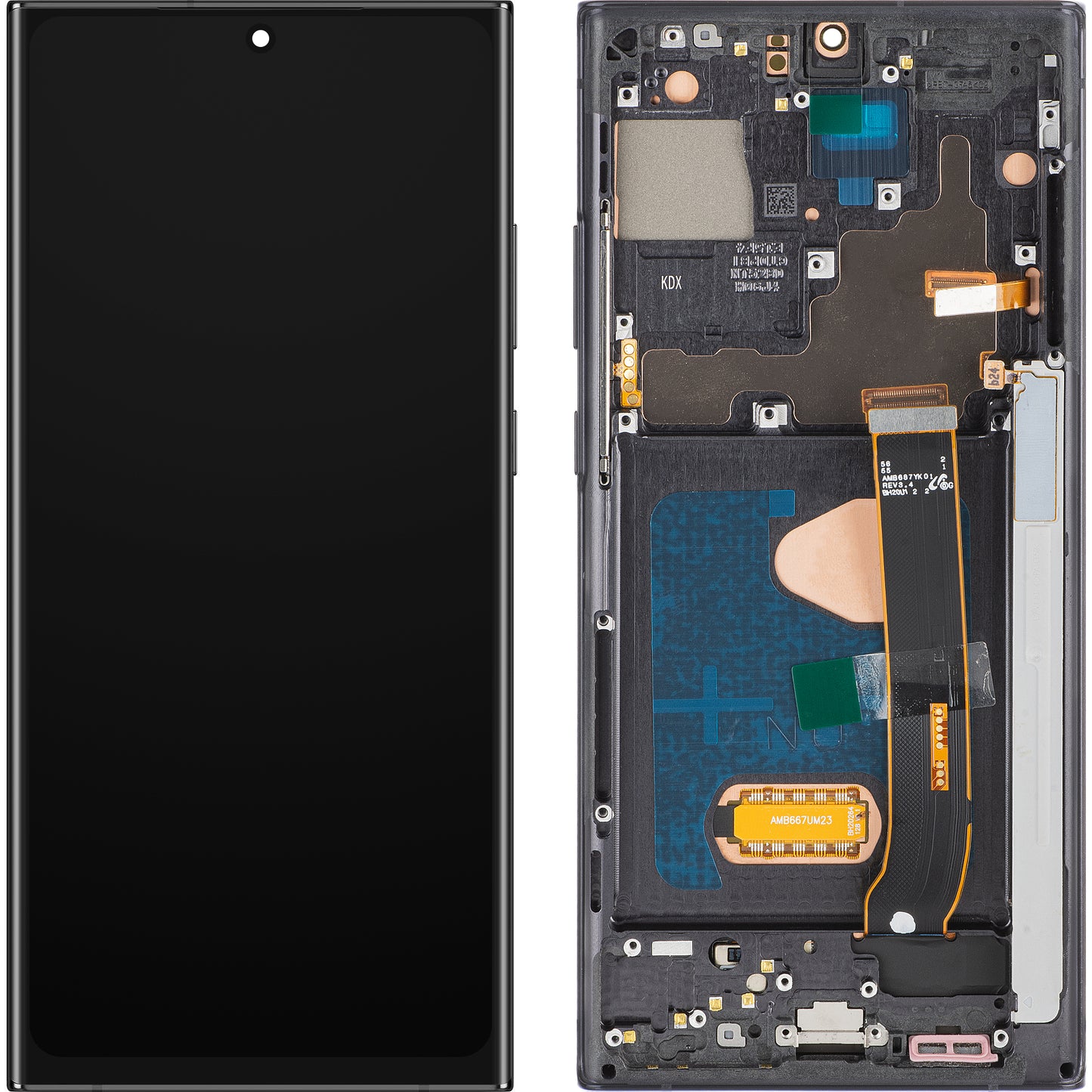 Display med MP Touchscreen kompatibel med Samsung Galaxy Note 20 Ultra N985, med ramme, OLED-versjon, Svart
