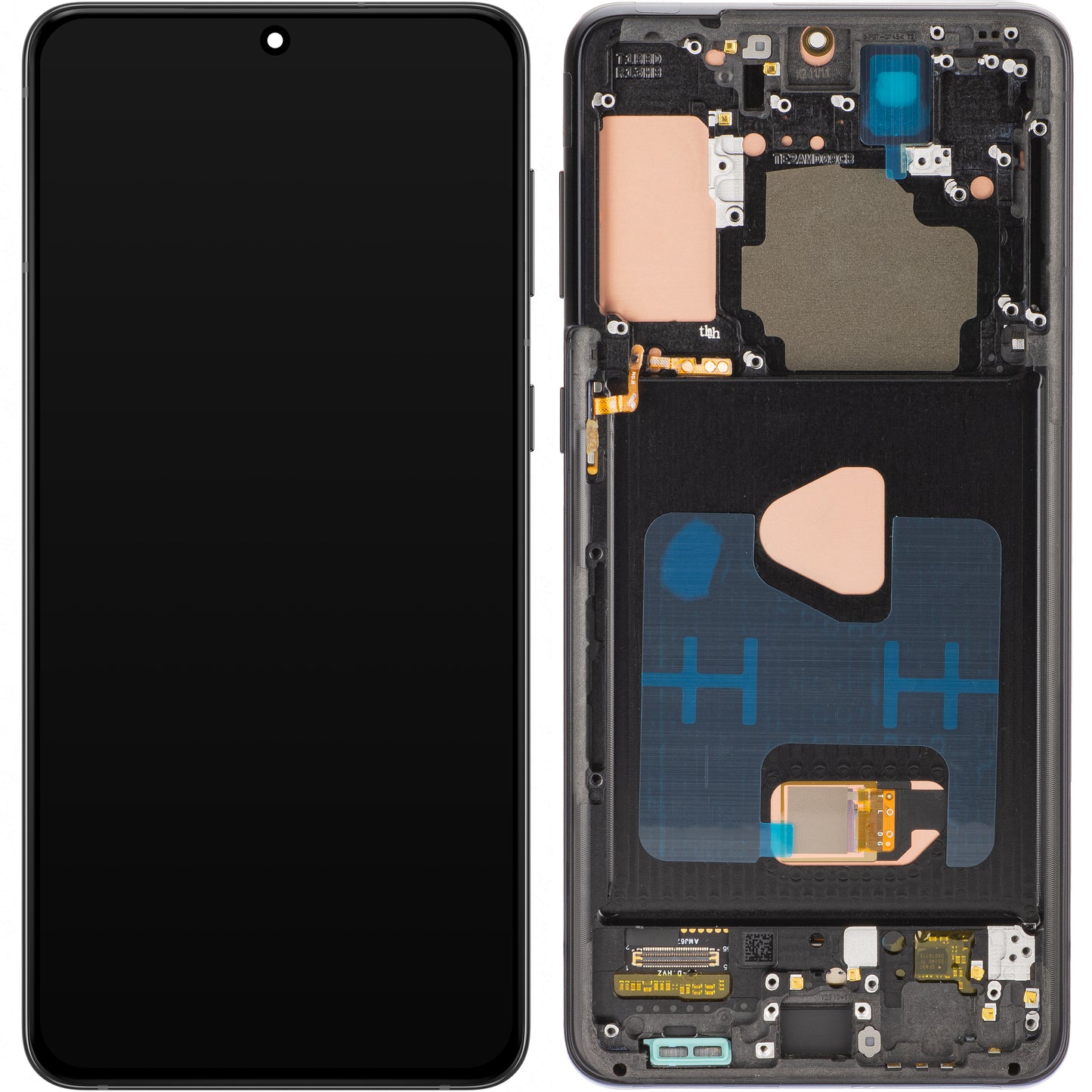 Display med Touchscreen MP kompatibel med Samsung Galaxy S21+ 5G G996, med Ramme, OLED-versjon, Svart