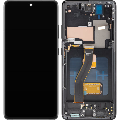 Display med MP Touchscreen kompatibel med Samsung Galaxy S21 Ultra 5G G998, med ramme, OLED-versjon, Svart