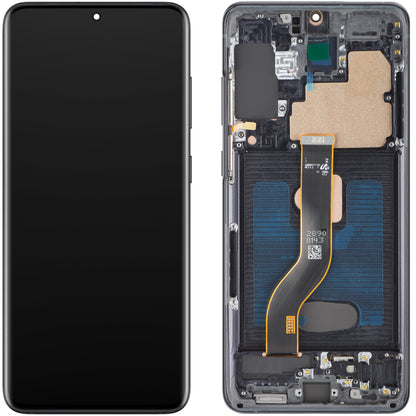 Display med MP Touchscreen kompatibel med Samsung Galaxy S20+ G985, med ramme, OLED-versjon, Svart