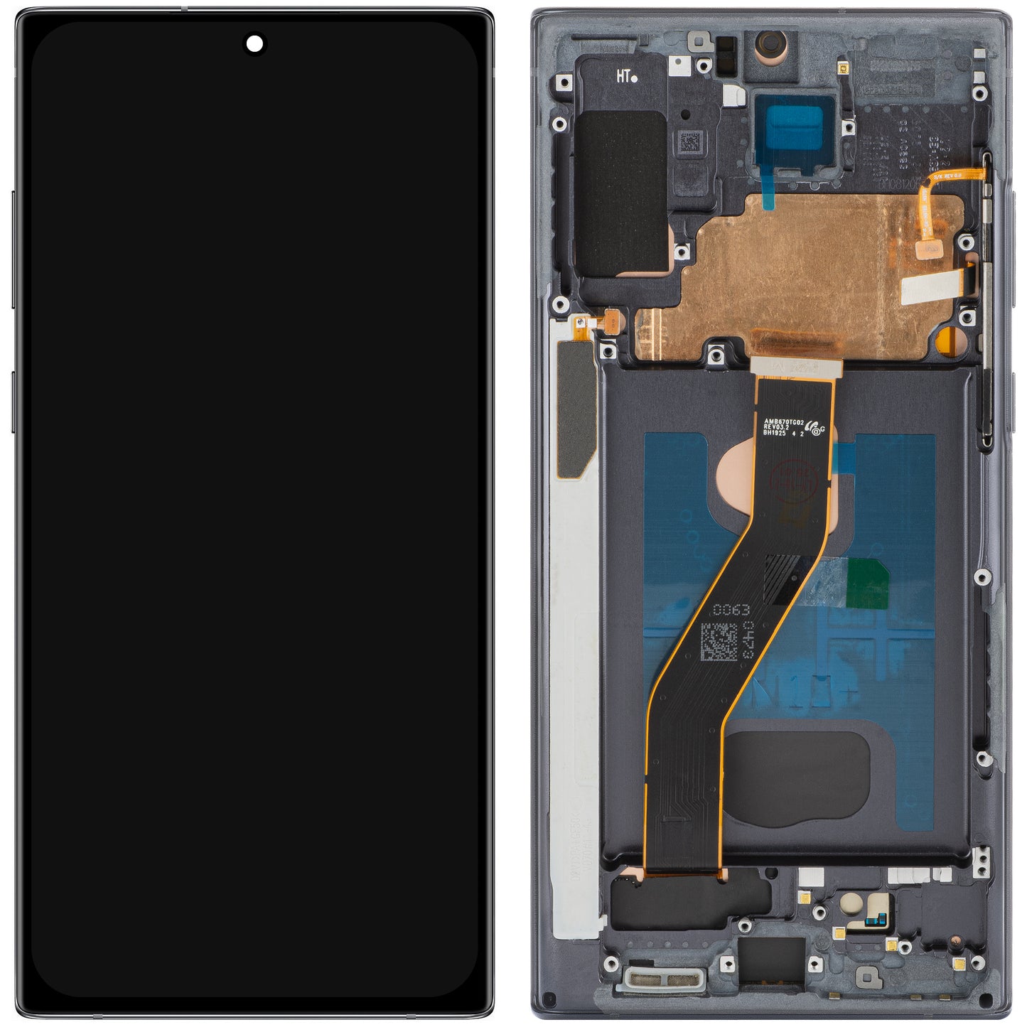 Display med MP Touchscreen kompatibel med Samsung Galaxy Note 10+ N975, med ramme, OLED-versjon, Svart
