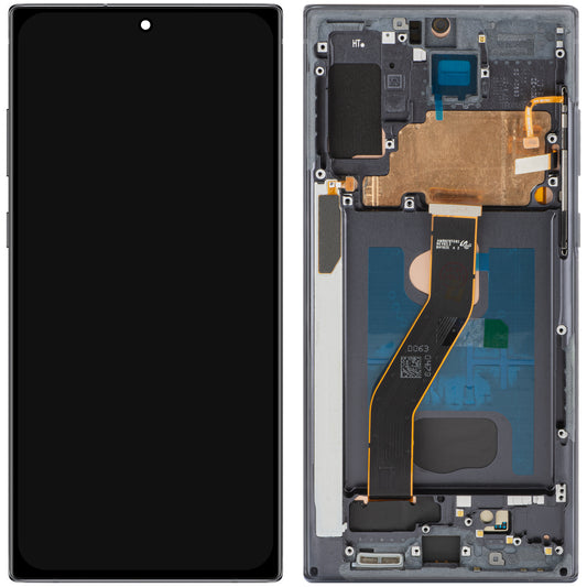 Display med MP Touchscreen kompatibel med Samsung Galaxy Note 10+ N975, med ramme, OLED-versjon, Svart