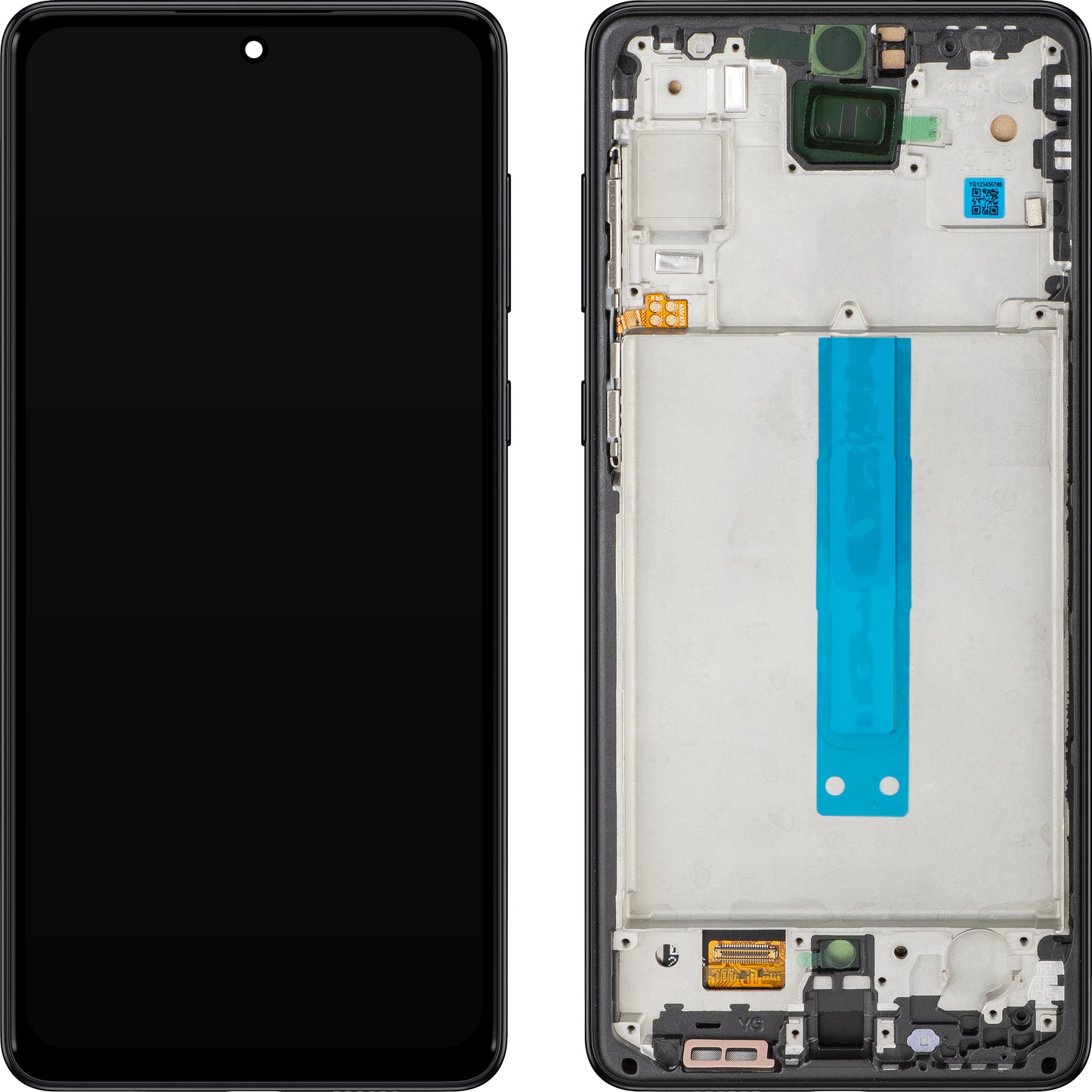 Display med Touchscreen MP kompatibel med Samsung Galaxy A73 5G A736, med ramme, Svart