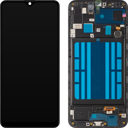 Display med MP Touchscreen kompatibel med Samsung Galaxy A20 A205, med ramme, Svart