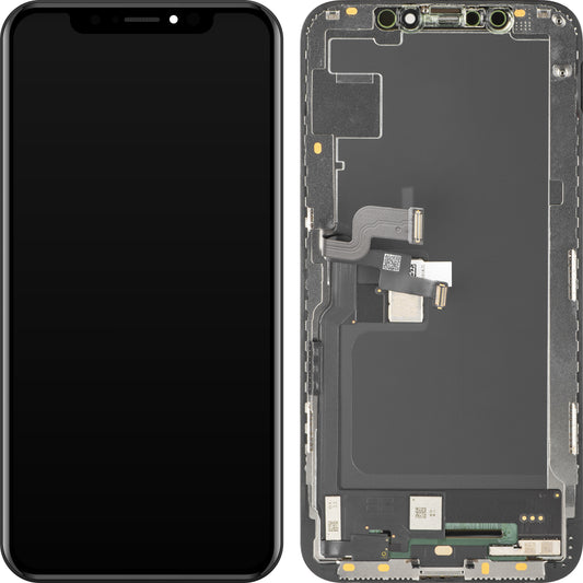 Display med MP Touchscreen kompatibel med Apple iPhone XS, med ramme, Soft OLED FHD-versjon, Svart