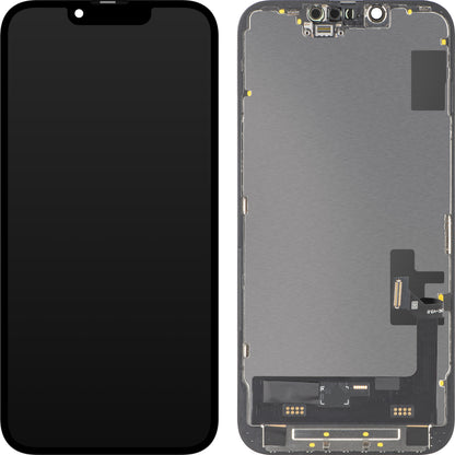 Display med MP Touchscreen kompatibel med Apple iPhone 14, med ramme, Soft OLED IC Movable FHD-versjon, Svart