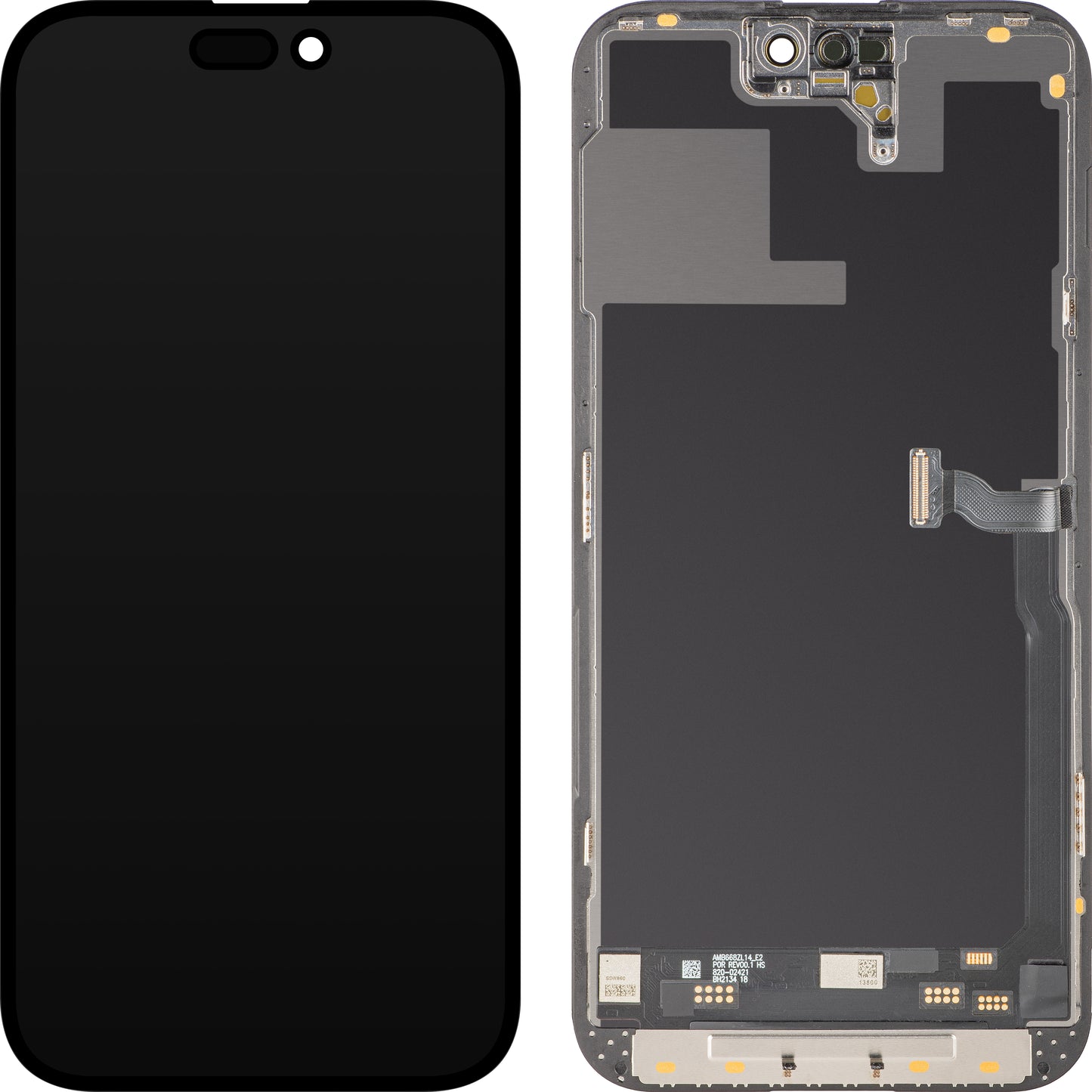 Display med MP Touchscreen kompatibel med Apple iPhone 14 Pro Max, med ramme, Soft OLED IC Movable 120Hz FHD-versjon, Svart