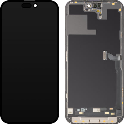 Display med MP Touchscreen kompatibel med Apple iPhone 14 Pro Max, med ramme, Soft OLED IC Movable 120Hz FHD-versjon, Svart