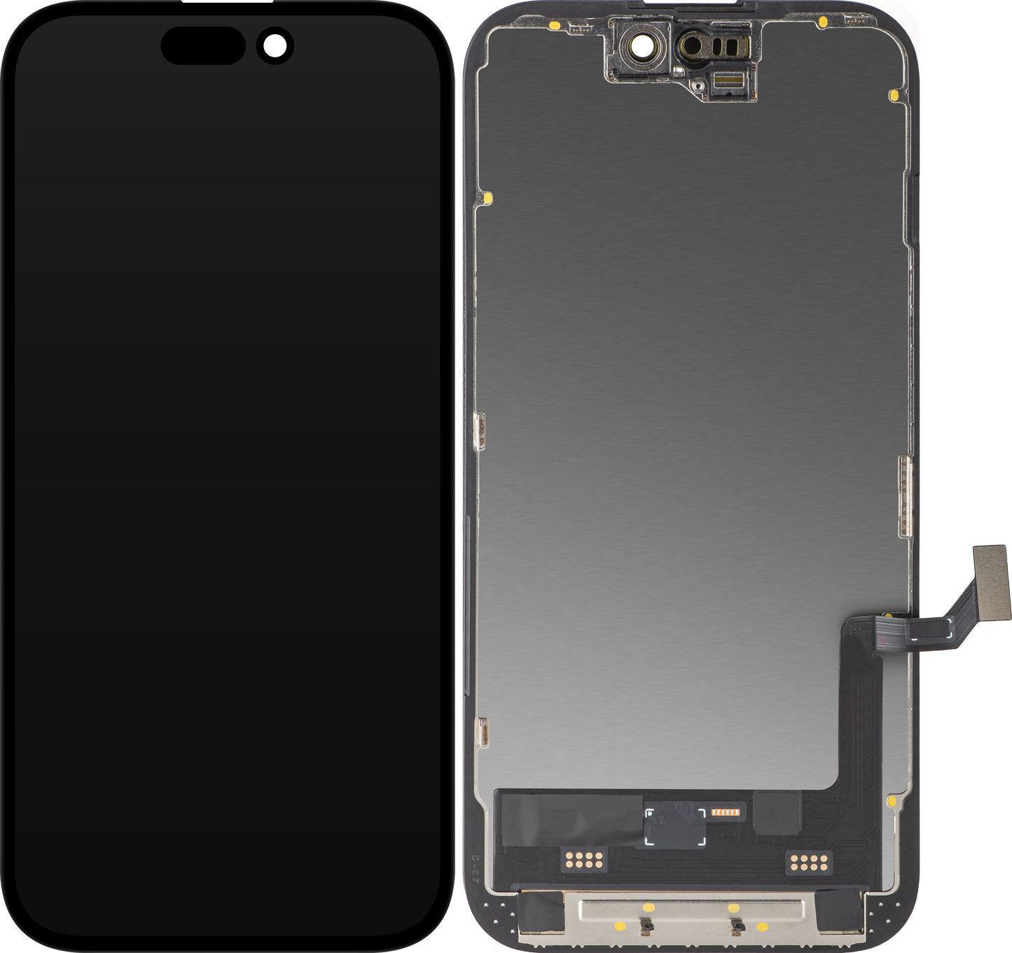 Display med MP Touchscreen kompatibel med Apple iPhone 15, med ramme, Soft OLED FHD IC Movable versjon, Svart