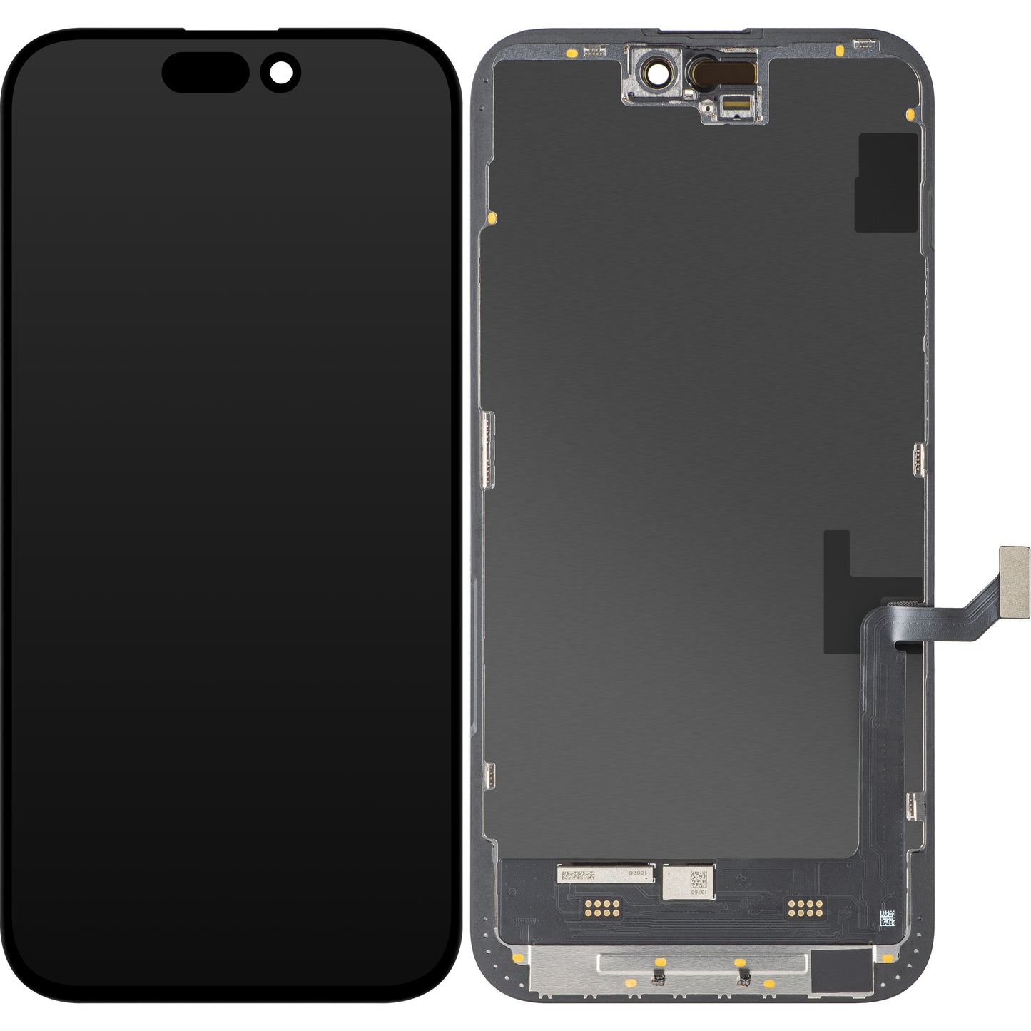Display med MP Touchscreen kompatibel med Apple iPhone 15 Plus, med ramme, Soft OLED FHD IC Movable versjon, Svart