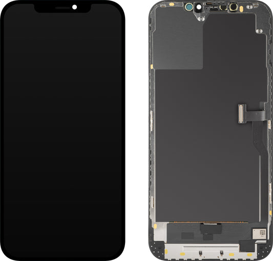 Display med MP Touchscreen kompatibel med Apple iPhone 12 Pro Max, med ramme, OLED Diagnostic versjon, Svart