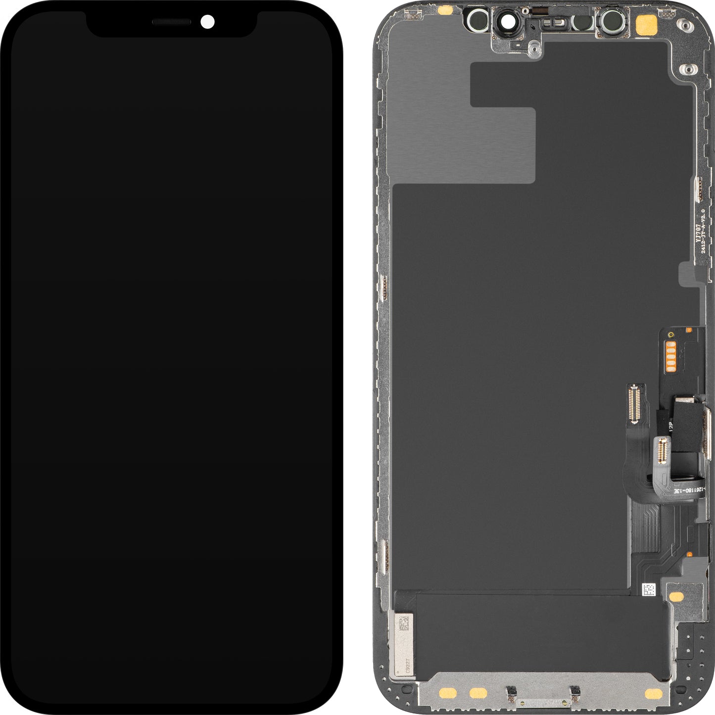 Display med MP Touchscreen kompatibel med Apple iPhone 12 / 12 Pro, med ramme, OLED Diagnostic-versjon, Svart
