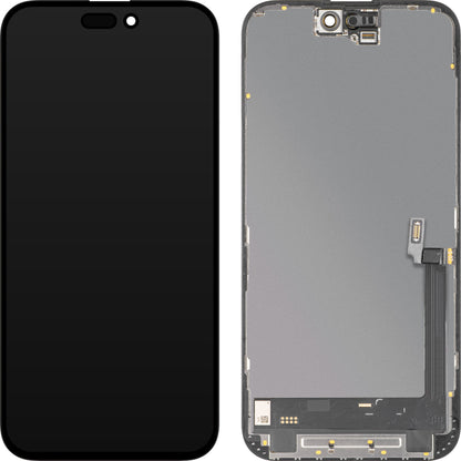 Display med MP Touchscreen kompatibel med Apple iPhone 16 Plus, med ramme, Soft OLED IC Movable FHD-versjon, Svart