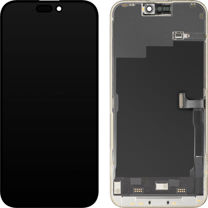 Display med MP Touchscreen kompatibel med Apple iPhone 15 Pro Max, med ramme, Soft OLED FHD 120Hz Diagnostic versjon, Svart