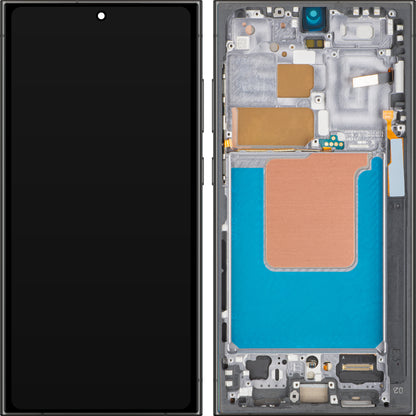 Display med MP Touchscreen kompatibel med Samsung Galaxy S24 Ultra S928, med ramme, OLED-versjon, Svart