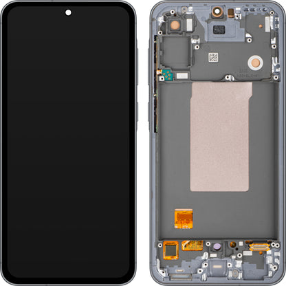 Display med MP Touchscreen kompatibel med Samsung Galaxy A56 A566, med ramme, OLED-versjon, Svart