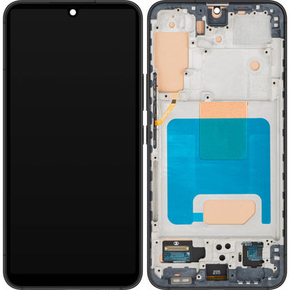 Display med Touchscreen MP kompatibel med Samsung Galaxy S22 5G S901, med ramme, Svart