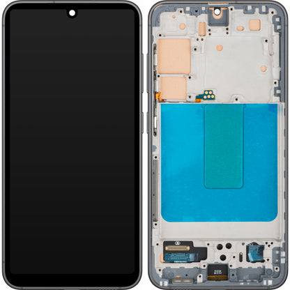 Display med Touchscreen MP kompatibel med Samsung Galaxy S23 S911, med ramme, Svart