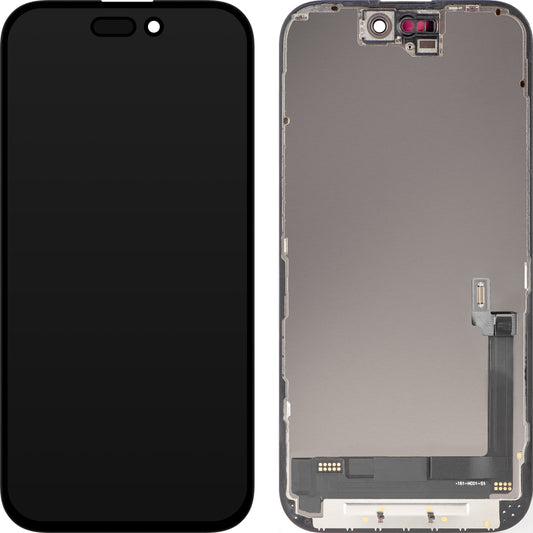 Display med MP Touchscreen kompatibel med Apple iPhone 16, med Ramme, OLED FHD Diagnostisk Versjon, Svart