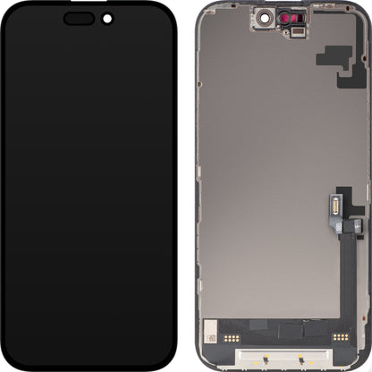 Display med MP Touchscreen kompatibel med Apple iPhone 16, med ramme, Soft OLED FHD Diagnostic versjon, Svart