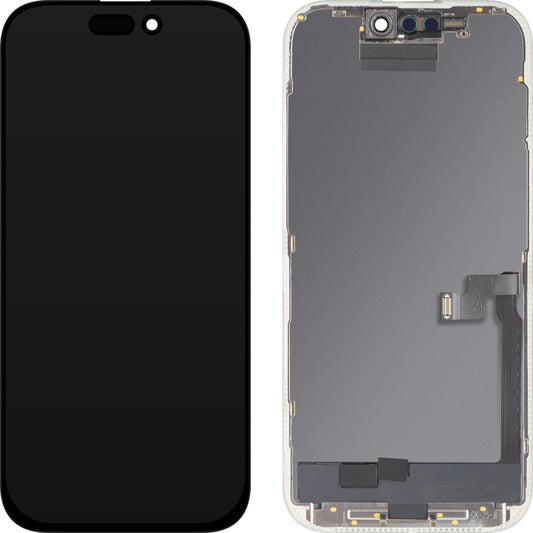 Display med MP Touchscreen kompatibel med Apple iPhone 16 Pro, med ramme, OLED FHD Diagnostic versjon, Svart