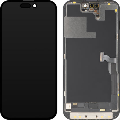 Display med MP Touchscreen kompatibel med Apple iPhone 14 Pro, med ramme, OLED FHD Diagnostic versjon, Svart