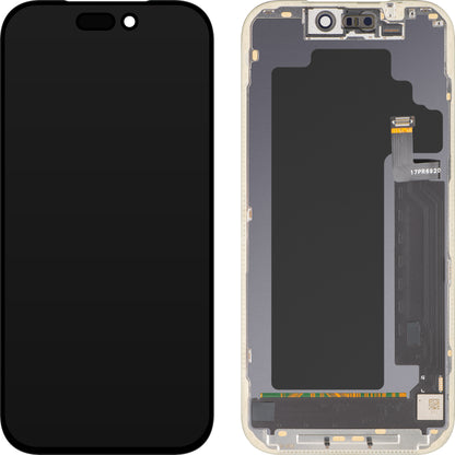MP berøringsskjermdisplay kompatibelt med Apple iPhone 17 Pro, med ramme, OLED FHD IC Movable-versjon, svart