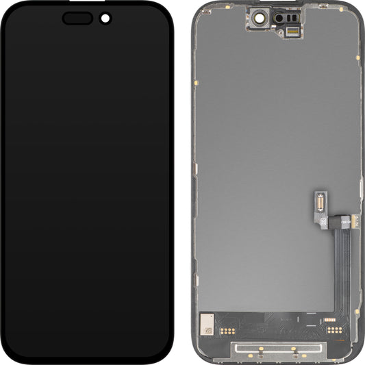 Display med MP Touchscreen kompatibel med Apple iPhone 16, med ramme, Soft OLED FHD 120Hz IC Movable versjon, Svart
