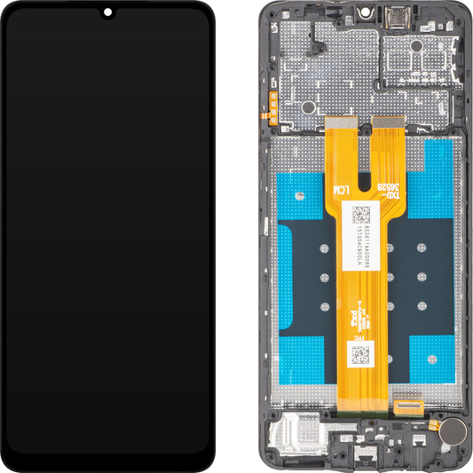 MP berøringsskjermdisplay kompatibelt med Samsung Galaxy A06 5G A066, med ramme, svart
