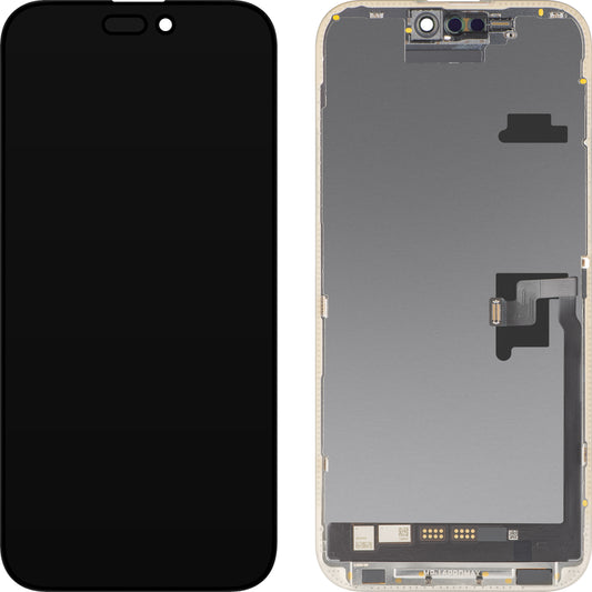 MP berøringsskjermdisplay kompatibelt med Apple iPhone 16 Pro Max, med ramme, Soft OLED FHD IC Movable-versjon, svart