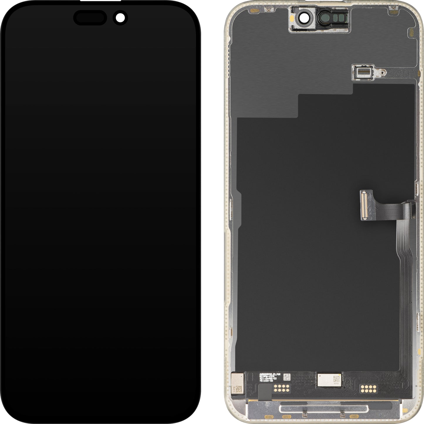 MP berøringsskjermdisplay kompatibelt med Apple iPhone 15 Pro Max, med ramme, Premium Soft OLED FHD 120Hz versjon, svart, forseglet