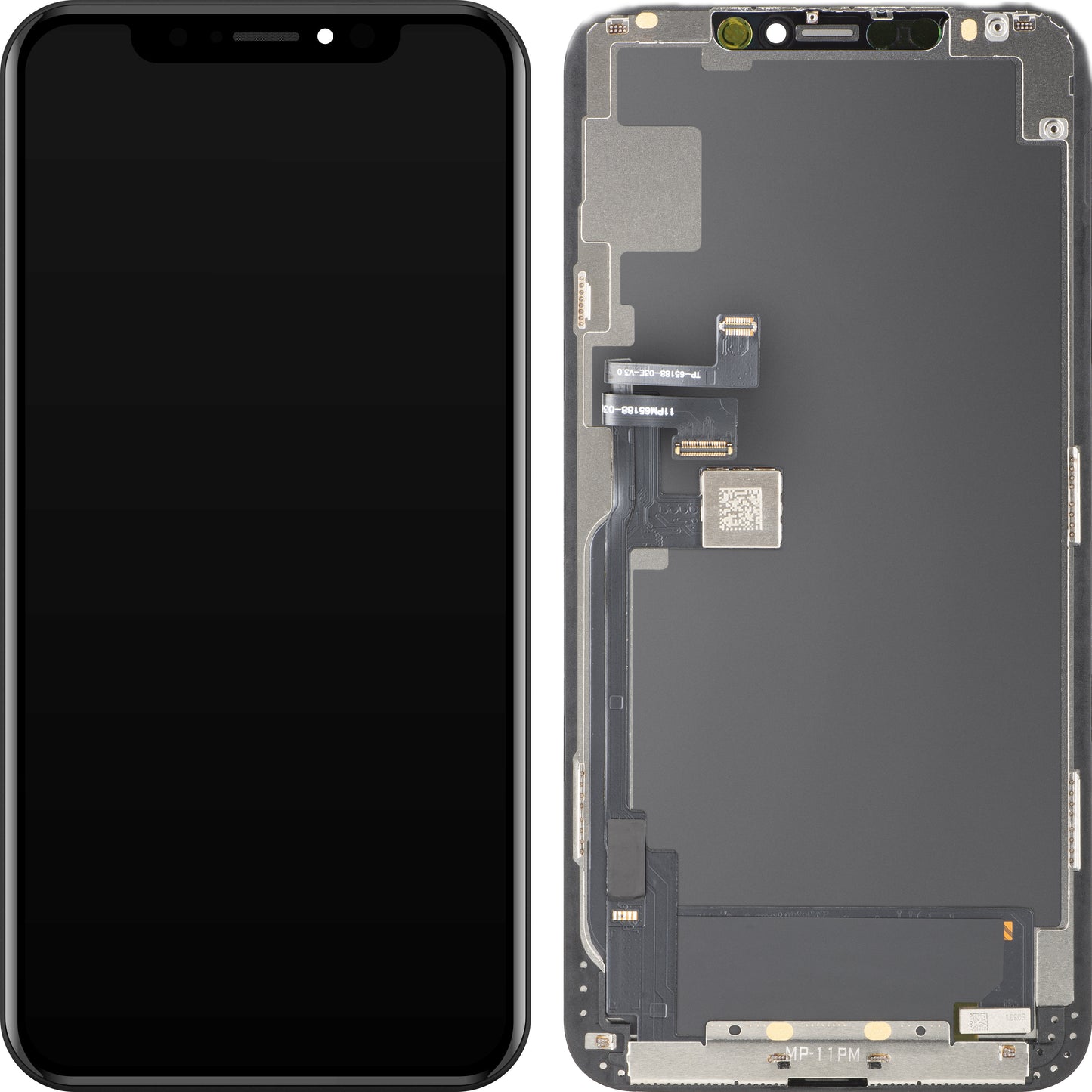 MP berøringsskjermdisplay kompatibelt med Apple iPhone 11 Pro Max, med ramme, OLED FHD IC flyttbar versjon, svart