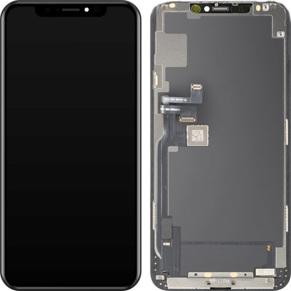 MP berøringsskjermdisplay kompatibelt med Apple iPhone 11 Pro Max, med ramme, OLED FHD IC flyttbar versjon, svart
