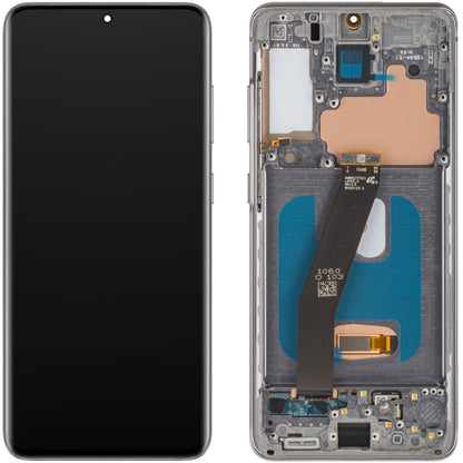 MP berøringsskjermdisplay kompatibelt med Samsung Galaxy S20 5G G981 / S20 G980, med ramme, OLED-versjon, svart